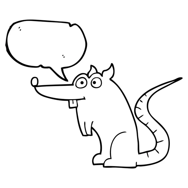 Voz burbuja dibujos animados rata — Vector de stock