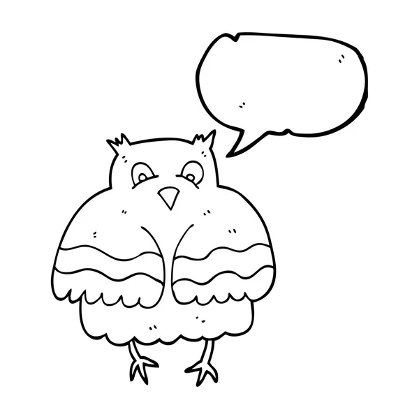 Tal bubbla cartoon owl — Stock vektor