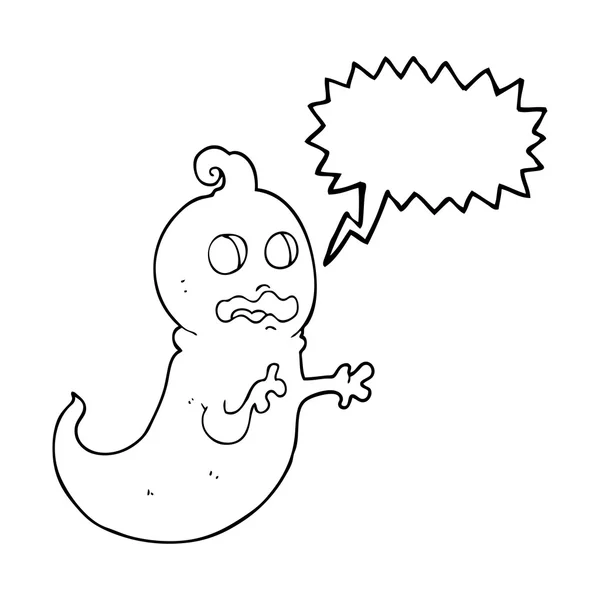 Speech bubble cartoon ghost — Stock Vector