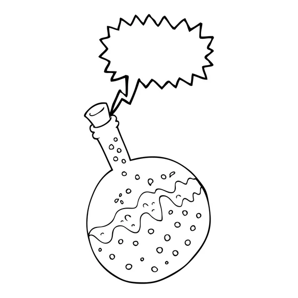 Toespraak bubble cartoon chemicaliën — Stockvector