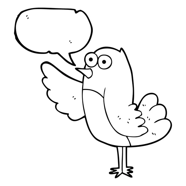 Habla burbuja dibujos animados pájaro — Archivo Imágenes Vectoriales