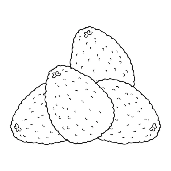 Aguacates de dibujos animados en blanco y negro — Vector de stock