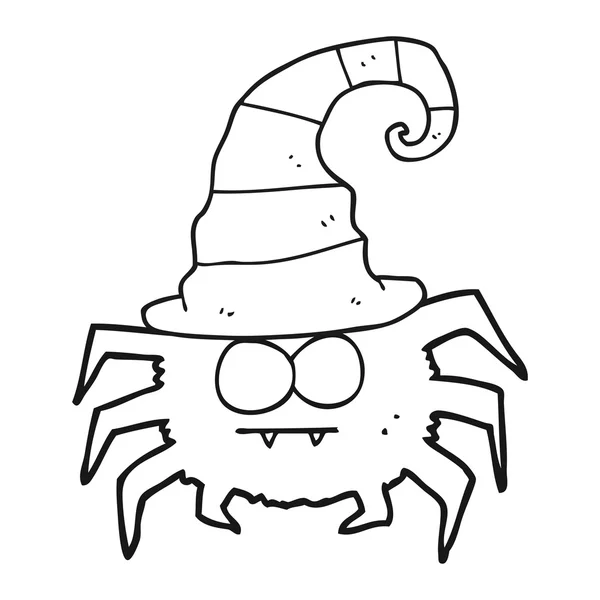Czarno-biały rysunek halloween pająk — Wektor stockowy