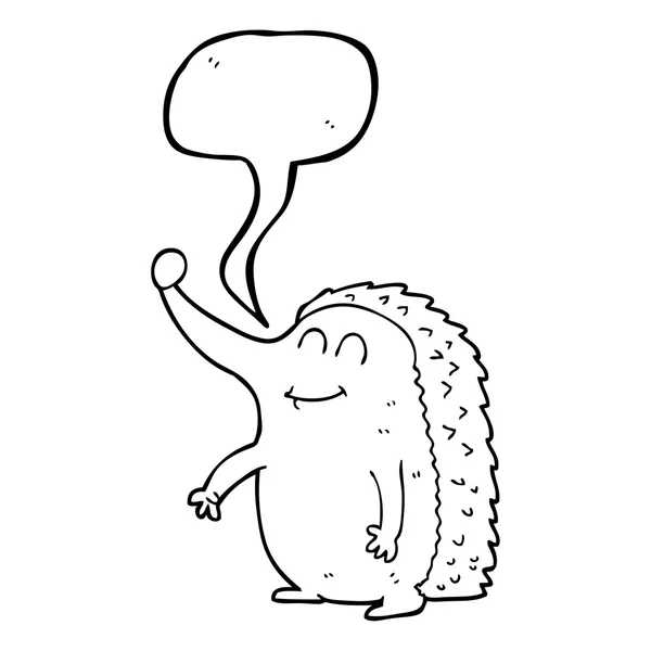 Speech bubble cartoon hedgehog — Stock Vector