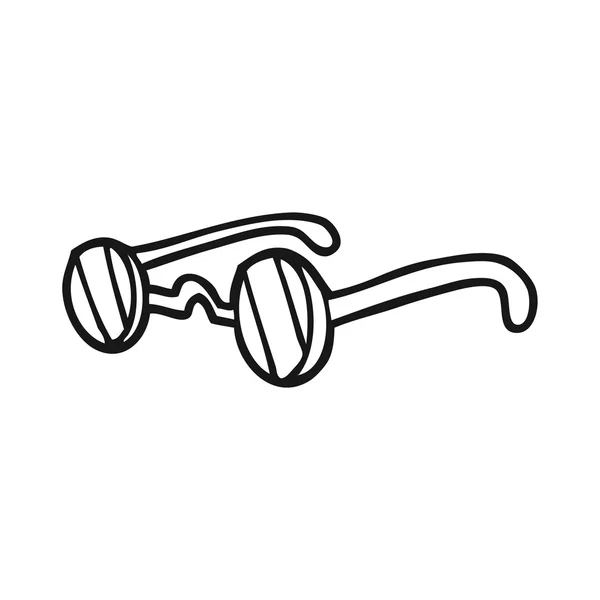 Gafas de sol de dibujos animados en blanco y negro — Vector de stock