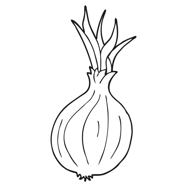 Black and white cartoon onion — Stock Vector