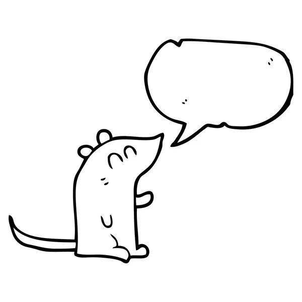 Řeč bublina kreslená myš — Stockový vektor