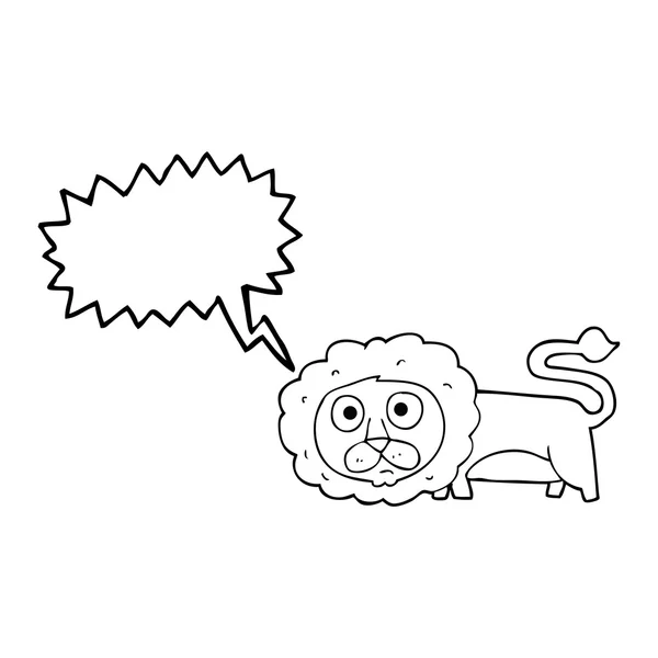 Toespraak bubble cartoon Leeuw — Stockvector