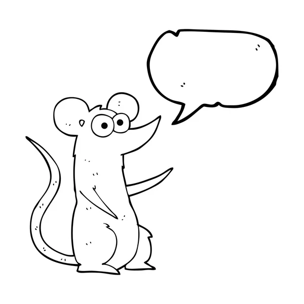 Voz burbuja ratón de dibujos animados — Vector de stock