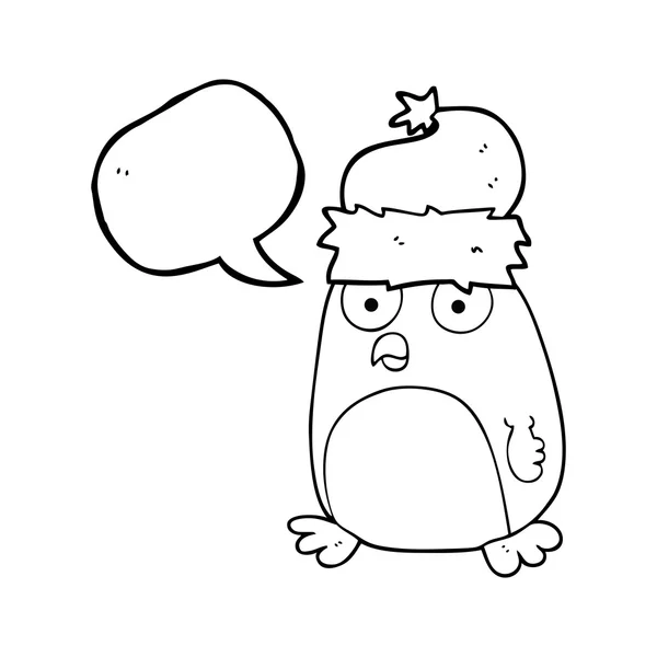 Bublinu kreslené vánoční robin — Stockový vektor