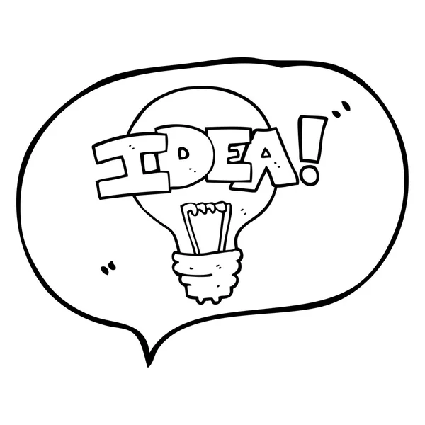 Speech bubble cartoon idea light bulb symbol — Stock Vector