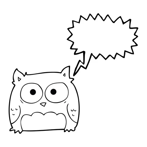 Tal bubbla cartoon owl — Stock vektor