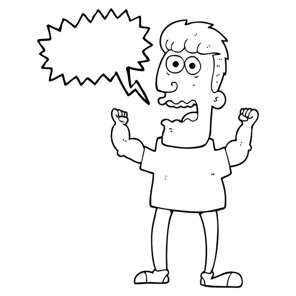 Discurso burbuja dibujos animados hombre estresado — Vector de stock