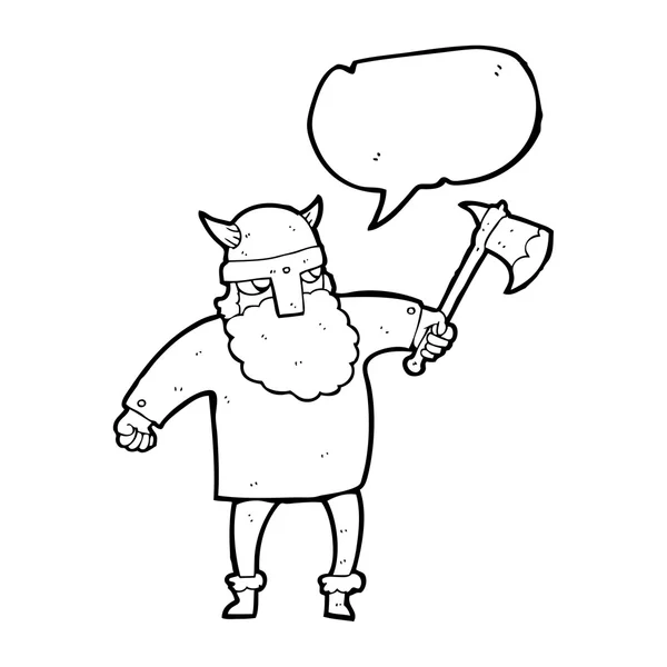 Discours bulle dessin animé viking guerrier — Image vectorielle