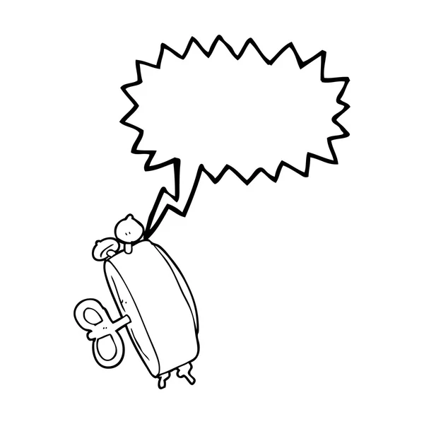 Toespraak bubble cartoon wekker — Stockvector