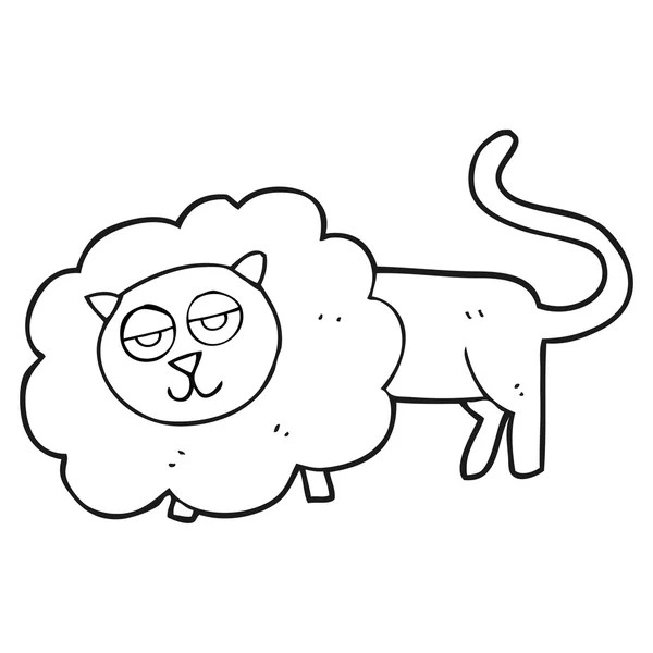 Svartvita tecknade lejon — Stock vektor