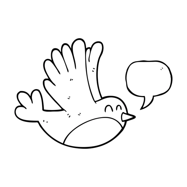 演讲泡沫卡通鸟 — 图库矢量图片