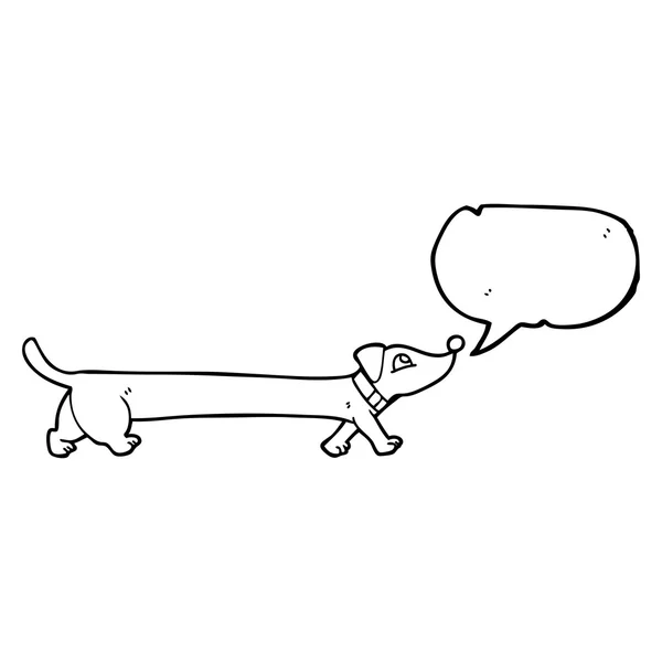 Fala bolha desenho animado dachshund — Vetor de Stock