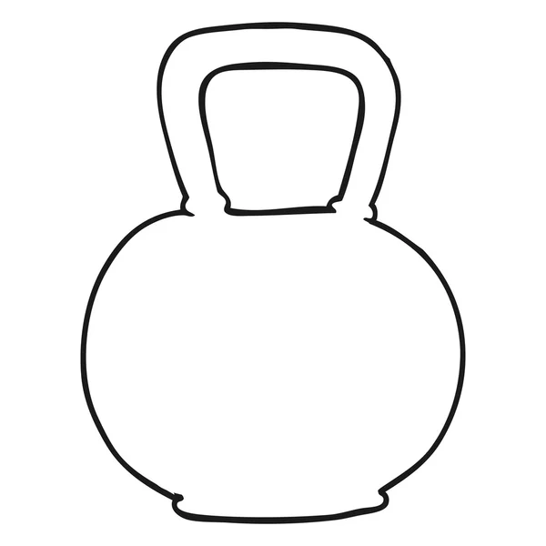 Blanco y negro caldera de dibujos animados peso de la campana — Archivo Imágenes Vectoriales
