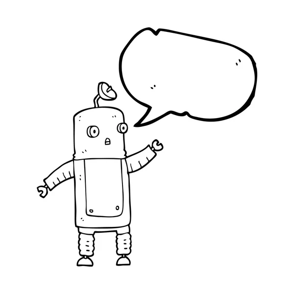 Speech bubble cartoon robot — Stock Vector