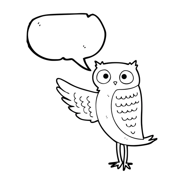 Fala bolha desenho animado coruja —  Vetores de Stock