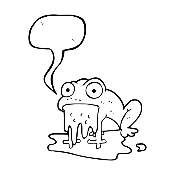 Speech bubble cartoon gross little frog — Stock Vector