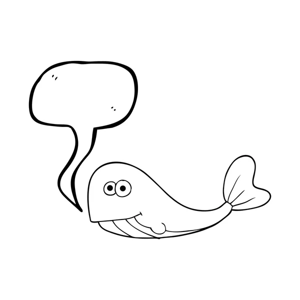 Palabra burbuja dibujos animados ballena — Vector de stock