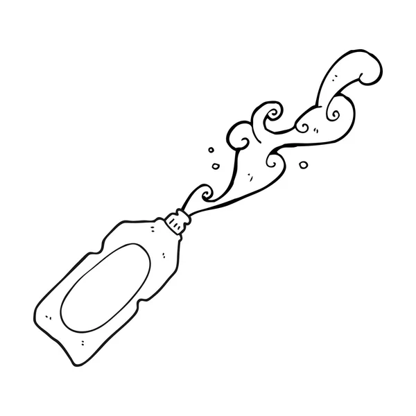 Svartvita tecknade rengöring produkt spruta — Stock vektor