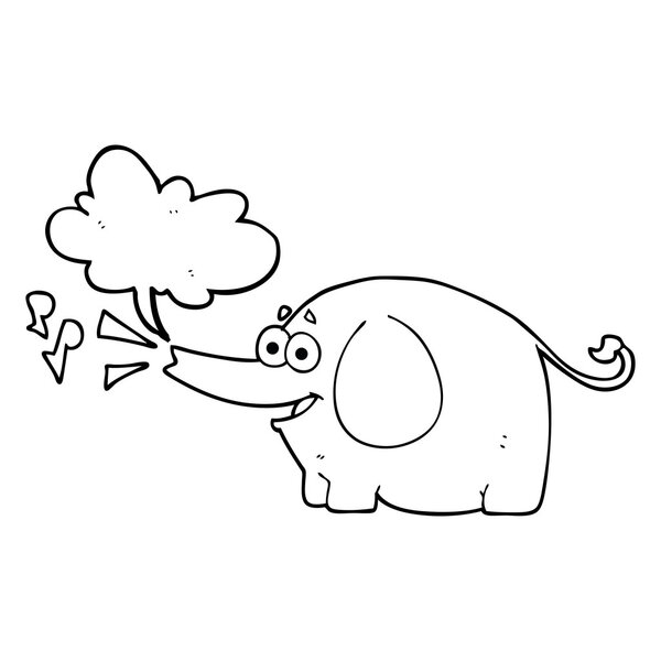 речевой пузырь мультфильм трубит о слоне
