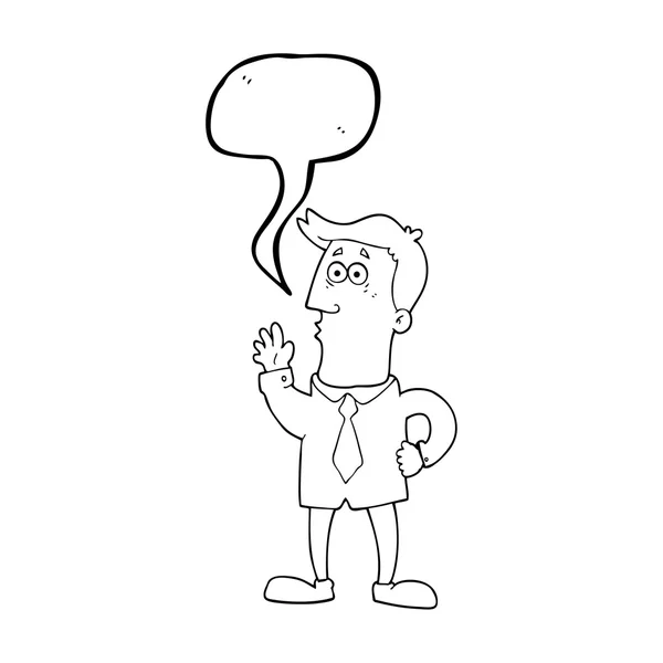 Konuşma kabarcık karikatür işadamı — Stok Vektör