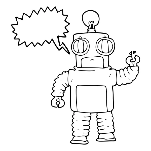 Speech bubble cartoon robot — Stock Vector