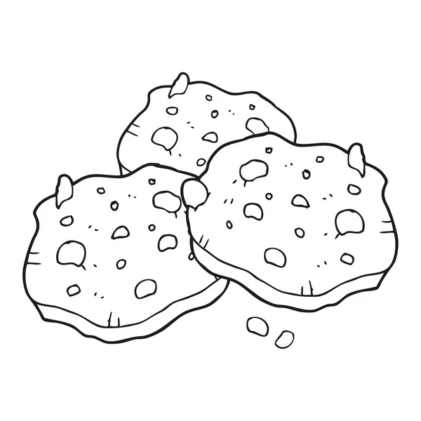 Biscoitos de chip de chocolate preto e branco desenhos animados — Vetor de Stock