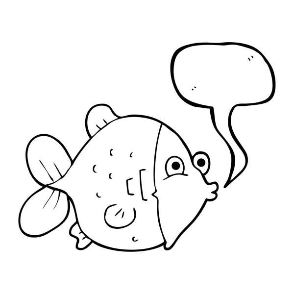 音声バブル漫画面白い魚 — ストックベクタ