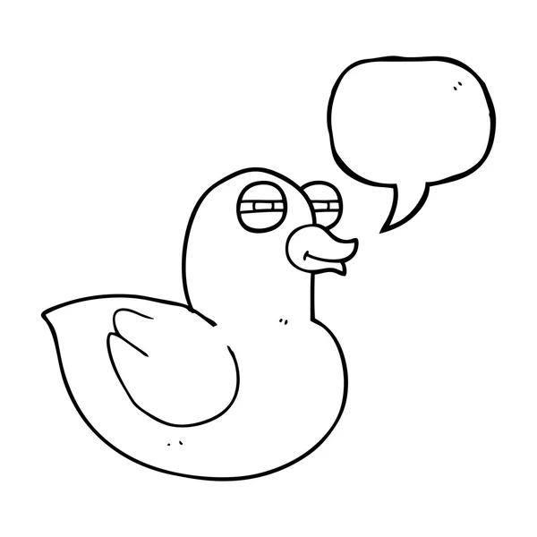 Fala bolha cartoon engraçado borracha pato — Vetor de Stock