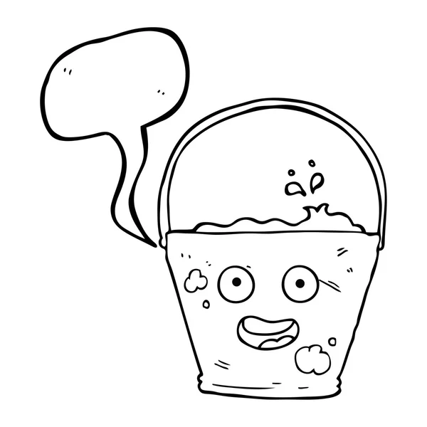 Speech bubble cartoon bucket — Stock Vector