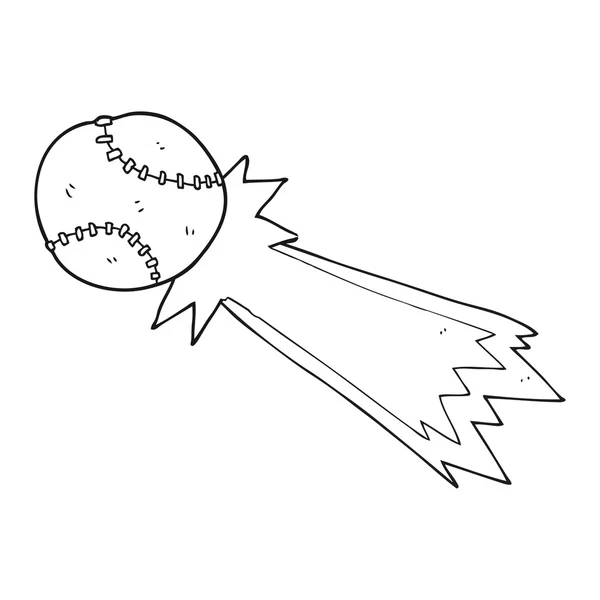 Schwarz-weißer Cartoon-Baseballball — Stockvektor