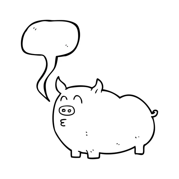 Vorbire bule de desene animate porc — Vector de stoc