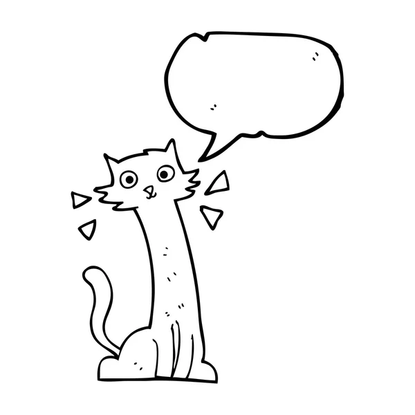 Speech bubble cartoon cat — Stock Vector