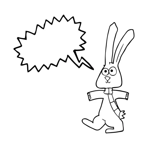Discurso burbuja dibujos animados conejo — Vector de stock