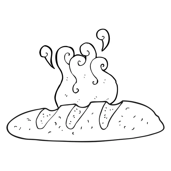 Pane bianco e nero cartone animato di pane — Vettoriale Stock
