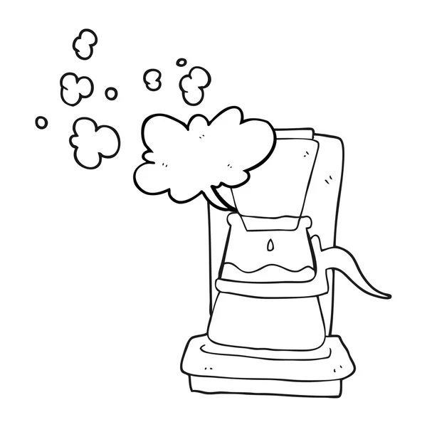 Schwarz-weiße Karikatur-Filterkaffeemaschine — Stockvektor