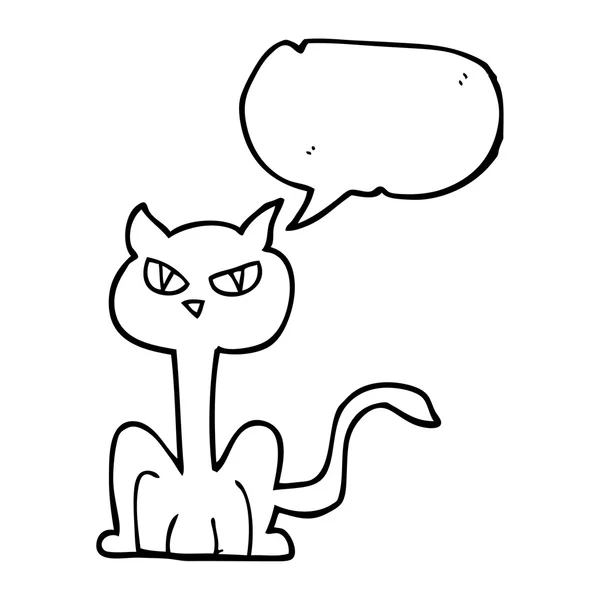 Voz burbuja dibujos animados enojado gato — Vector de stock