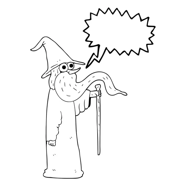 Toespraak bubble cartoon wizard — Stockvector