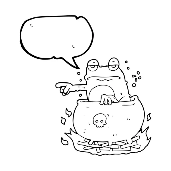 Speech bubble cartoon halloween toad — Stock Vector