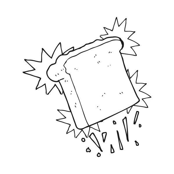 Schwarz-weißer Cartoon-Toast — Stockvektor