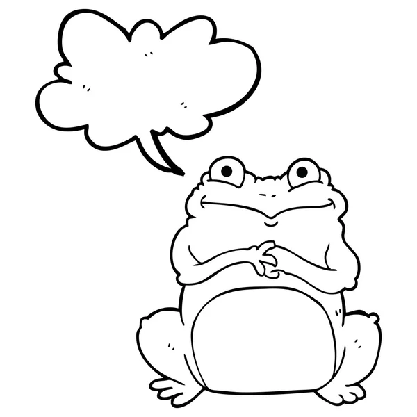 Konuşma kabarcık karikatür komik kurbağa — Stok Vektör