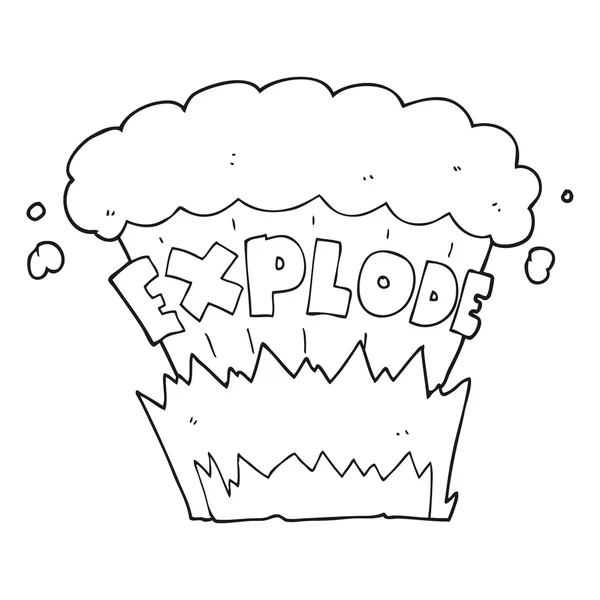 Zwart-wit cartoon explosie — Stockvector