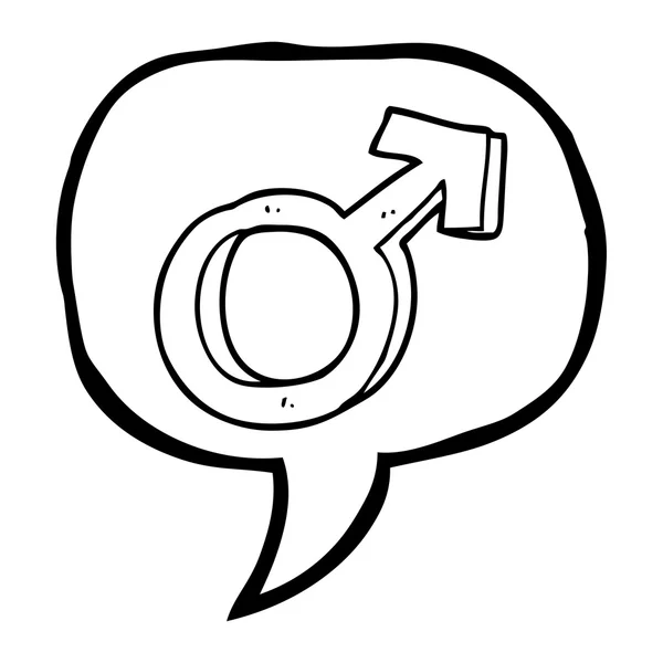 Speech bubble cartoon male symbol — Stock Vector