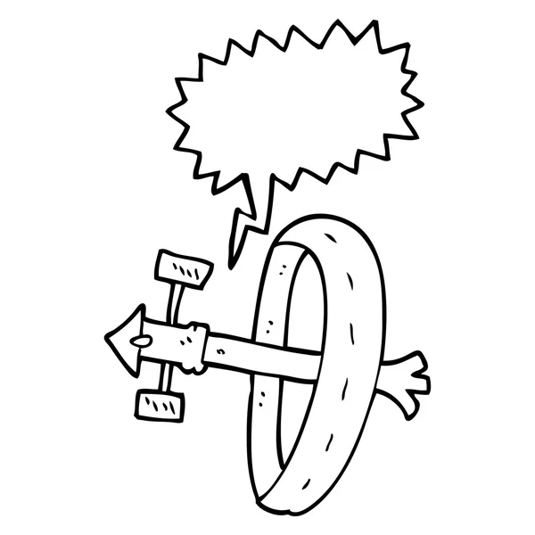 Tal bubbla cartoon rymdstationen — Stock vektor