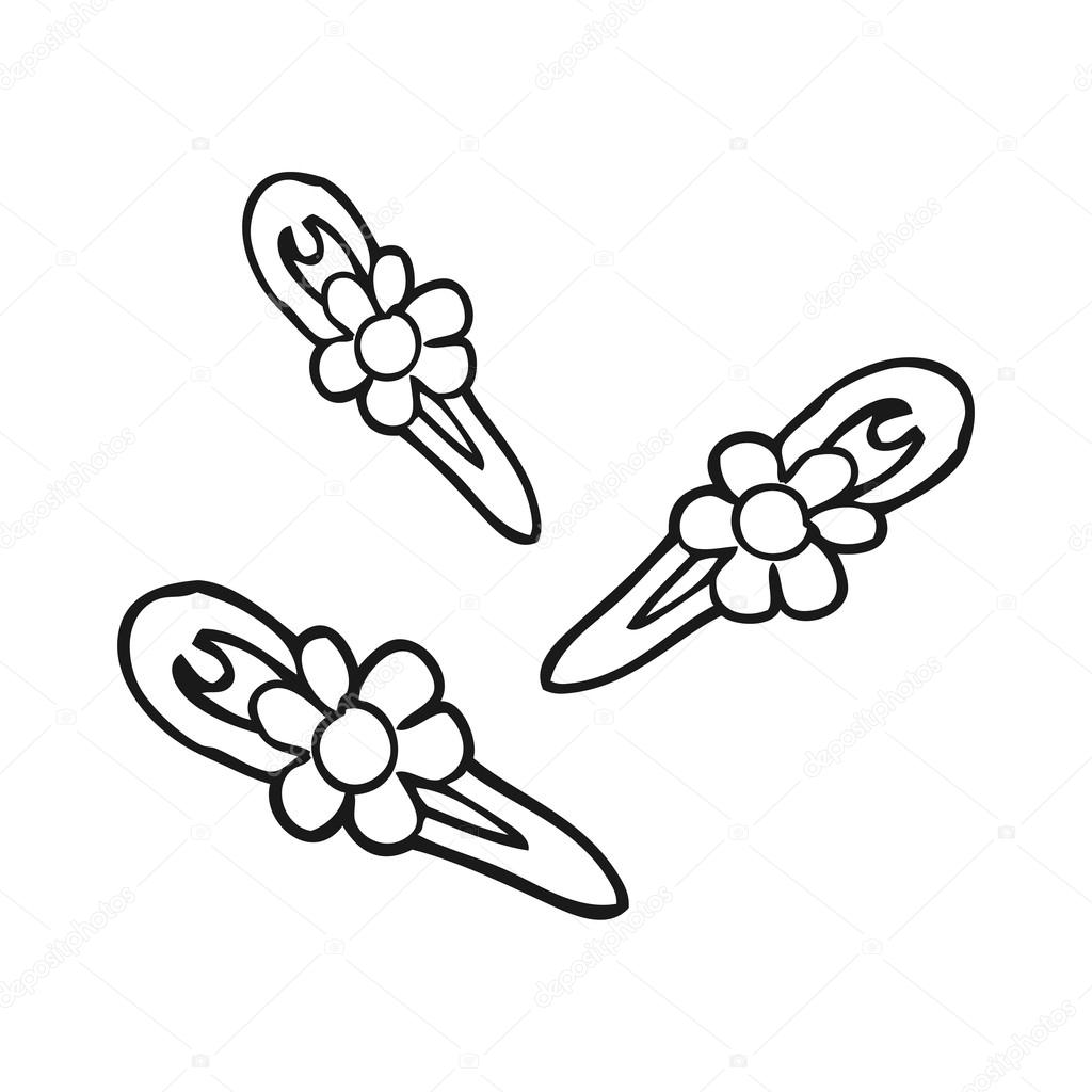 Black and white cartoon hair clips Stock Vector Image by ©lineartestpilot #101546898 Black and white cartoon hair clips Stock Vector Image by ©lineartestpilot #101546898
